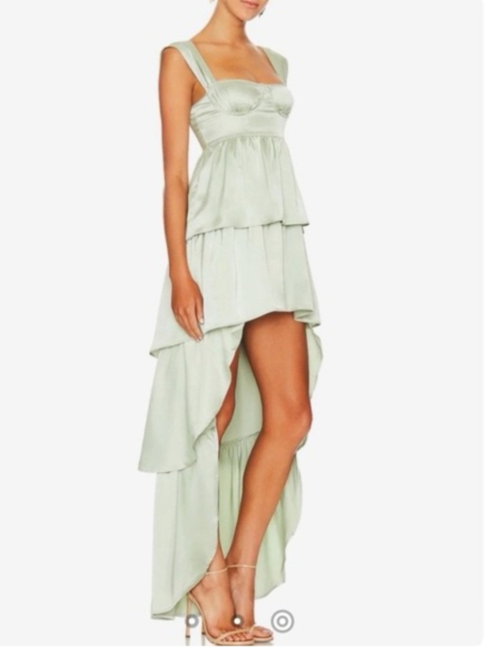 Weworewhat corset high low maxi dress NWT